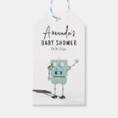 Robot boy Baby shower Cadeaulabel (Voorkant)