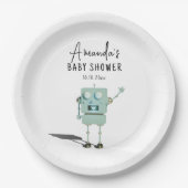 Robot boy Baby shower Papieren Bordje (Voorkant)