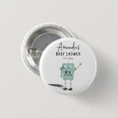 Robot boy Baby shower Ronde Button 3,2 Cm (Voorkant /achterkant)