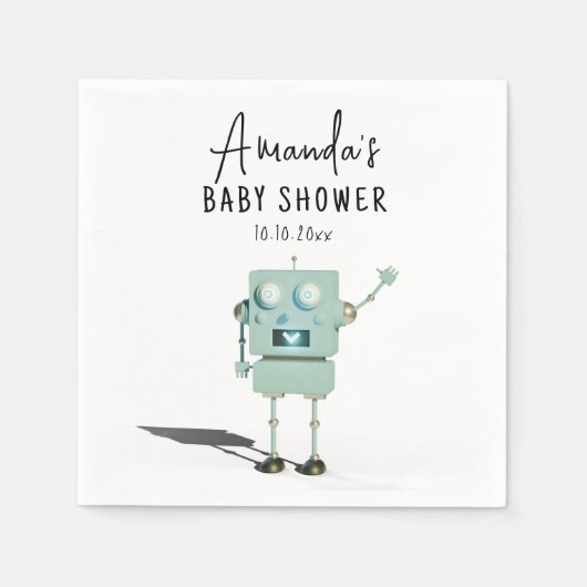 Robot boy Baby shower Servet (Voorkant)