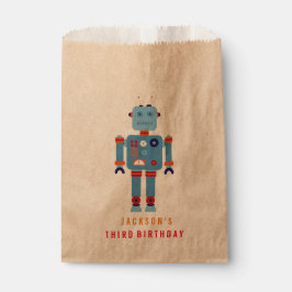 Robot Boy Party Favor papieren zak Bedankzakje