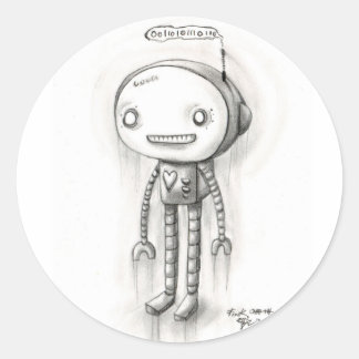 Robot Boy Ronde Sticker
