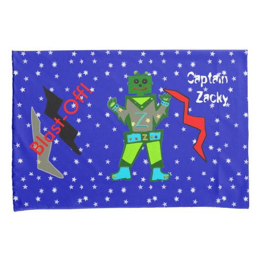 Robot Boy Ruimteschepen Kinder King Kussen Hoesjes Kussensloop (Voorkant-Rechts)