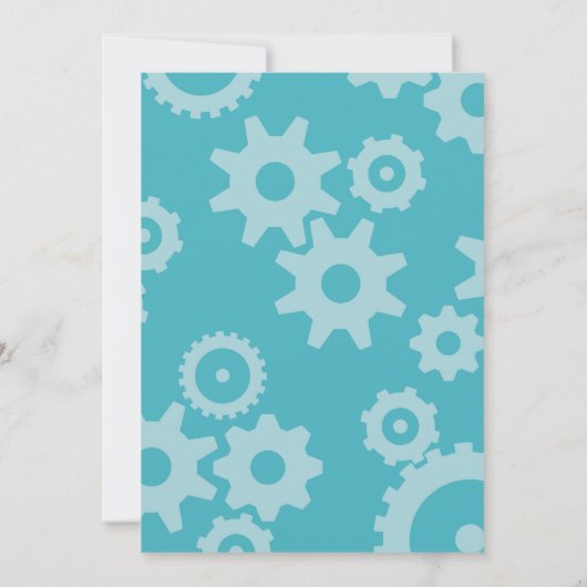 Robot Boy Thema Verjaardagsfeestje Uitnodiging (Achterkant)