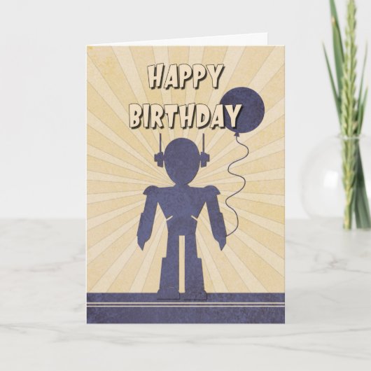 Robot Boy's Birthday Card Kaart (Voorkant)