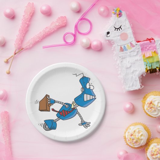 Robot Business Executive Papieren Bordje (Feest)