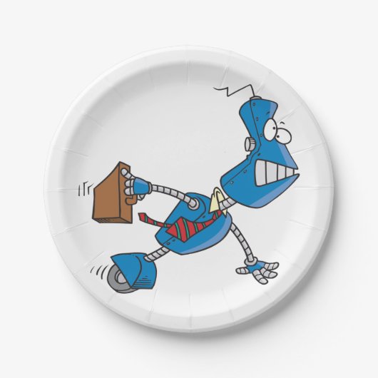 Robot Business Executive Papieren Bordje (Voorkant)