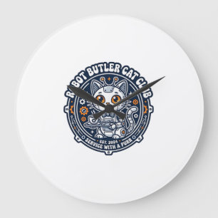 Robot Butler Kat Hondenliefhebber Shirt Kunst - Ro Grote Klok