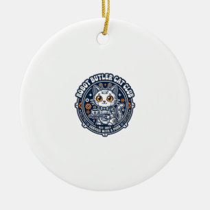 Robot Butler Kat Hondenliefhebber Shirt Kunst - Ro Keramisch Ornament