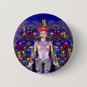 Robot Butterfly Ronde Button 5,7 Cm