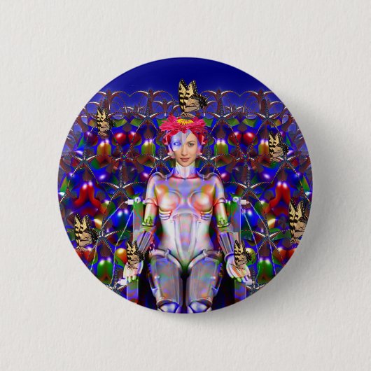 Robot Butterfly Ronde Button 5,7 Cm (Voorkant)