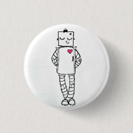 Robot Button met roze hart