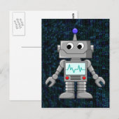 robot cartoon briefkaart (Voorkant / Achterkant)