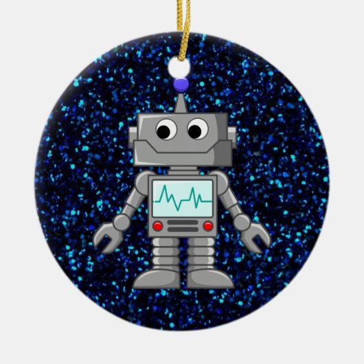 robot cartoon keramisch ornament (Voorkant)