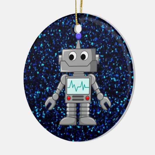 robot cartoon keramisch ornament (Links)