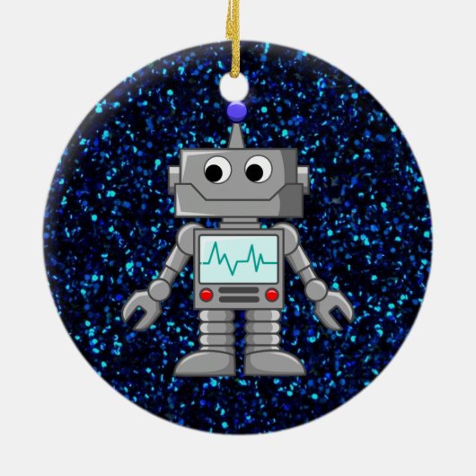 robot cartoon keramisch ornament (Achterkant)