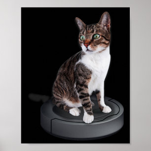 Robot Cat Stofzuiger Feline Animal Schattige Cat Poster