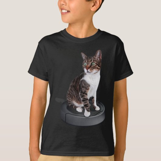 Robot Cat Stofzuiger Feline Animal Schattige Cat T-shirt (Voorkant)