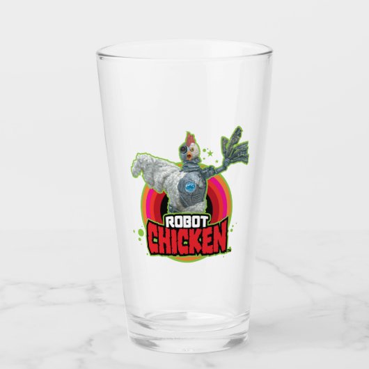 Robot Chicken Character Logo Glas (Voorkant)
