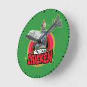 Robot Chicken Character Logo Ronde Klok (Hoek)