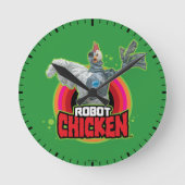 Robot Chicken Character Logo Ronde Klok (Voorkant)