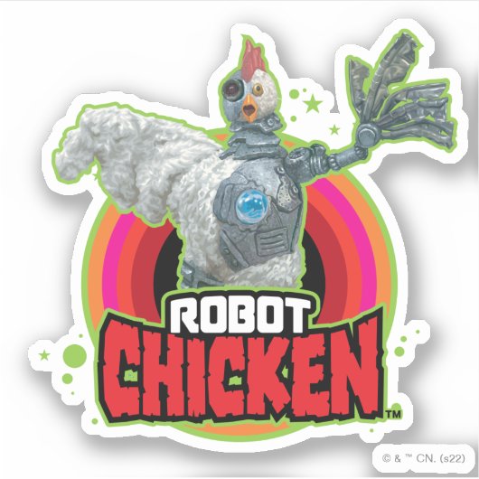 Robot Chicken Character Logo Sticker (Voorkant)