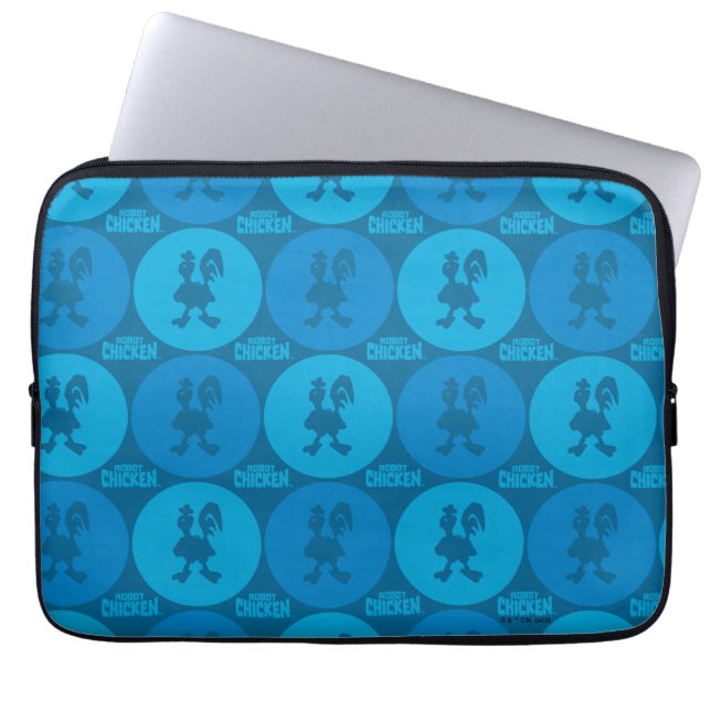 Robot Chicken Circle Pattern Laptop Sleeve (Voorkant)