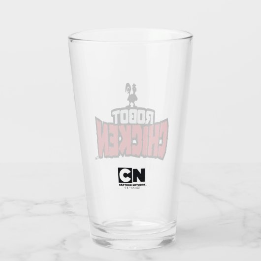 Robot Chicken Logo Glas (Achterkant)