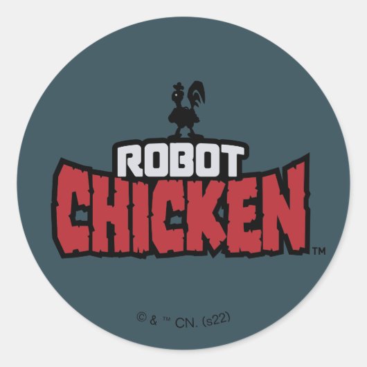 Robot Chicken Logo Ronde Sticker (Voorkant)