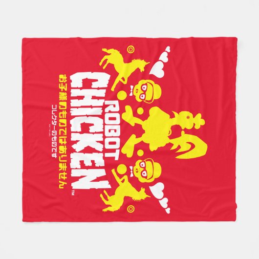 Robot Chicken Nerd Unicorn Graphic Fleece Deken (Voorkant (Horizontaal))