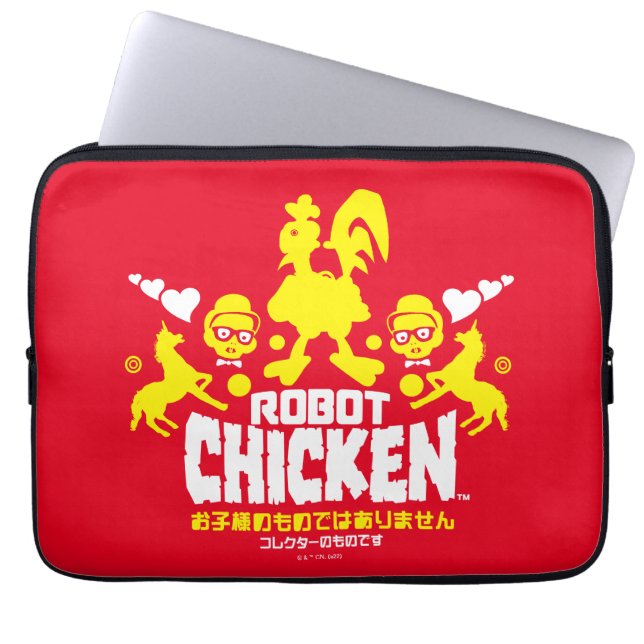 Robot Chicken Nerd Unicorn Graphic Laptop Sleeve (Voorkant)