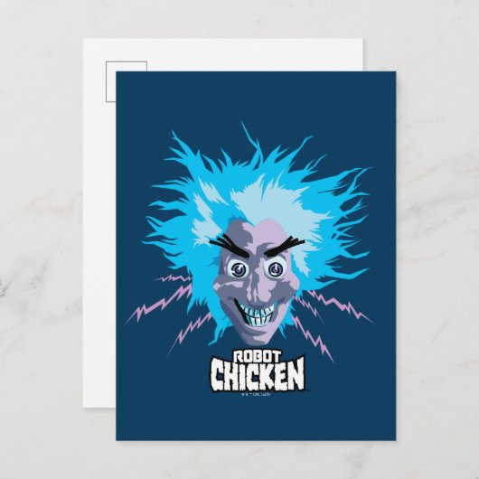 Robot Chicken Scientist Head Graphic Briefkaart (Voorkant / Achterkant)