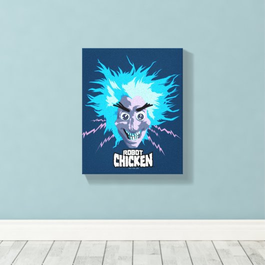 Robot Chicken Scientist Head Graphic Canvas Afdruk (Insitu (Houten vloer))