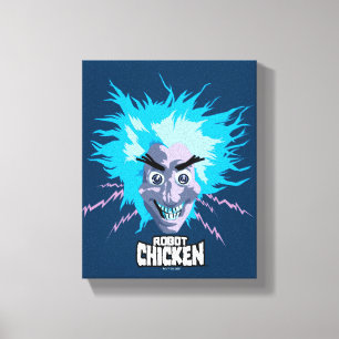 Robot Chicken Scientist Head Graphic Canvas Afdruk