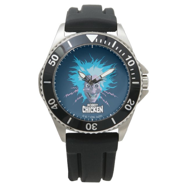 Robot Chicken Scientist Head Graphic Horloge (Voorkant)