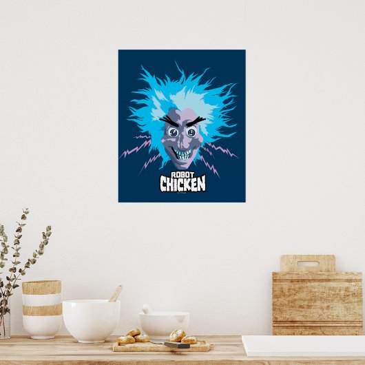 Robot Chicken Scientist Head Graphic Poster (Keuken)