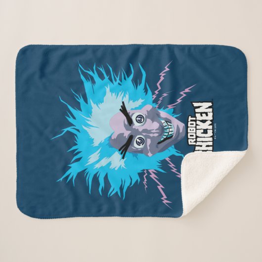 Robot Chicken Scientist Head Graphic Sherpa Deken (Voorkant (horizontaal))