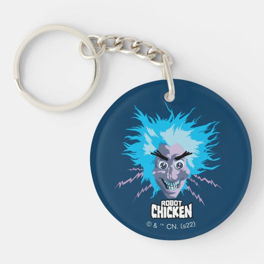 Robot Chicken Scientist Head Graphic Sleutelhanger (Voorkant)