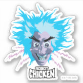 Robot Chicken Scientist Head Graphic Sticker (Voorkant)
