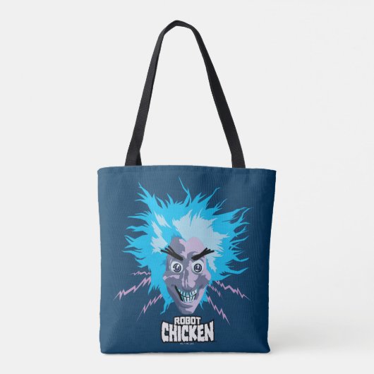 Robot Chicken Scientist Head Graphic Tote Bag (Achterkant)