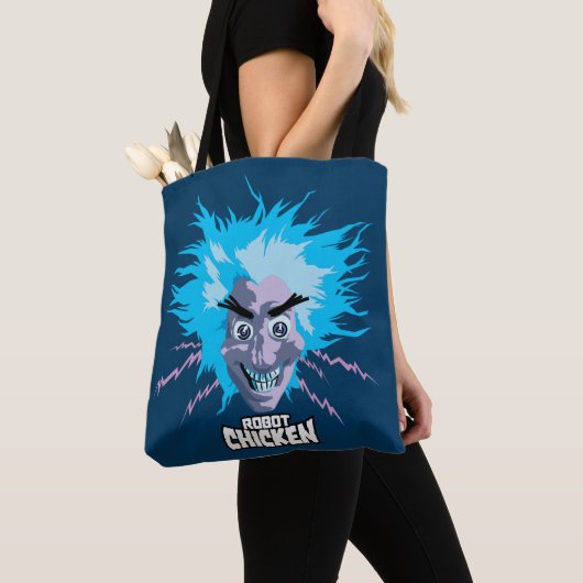 Robot Chicken Scientist Head Graphic Tote Bag (Dichtbij)