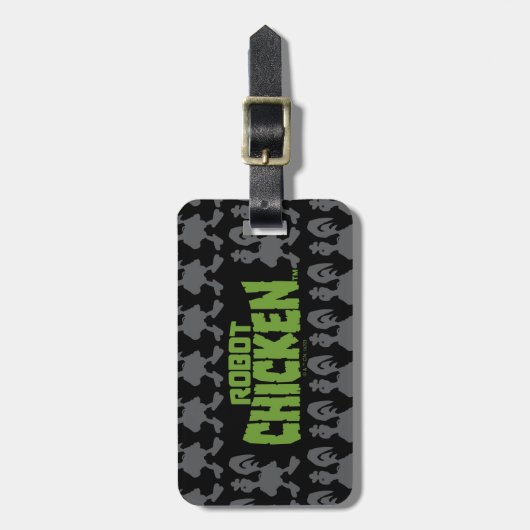 Robot Chicken Silhouette Pattern Bagagelabel (Voorkant verticaal)