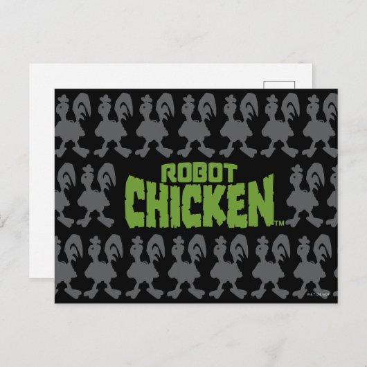 Robot Chicken Silhouette Pattern Briefkaart (Voorkant / Achterkant)
