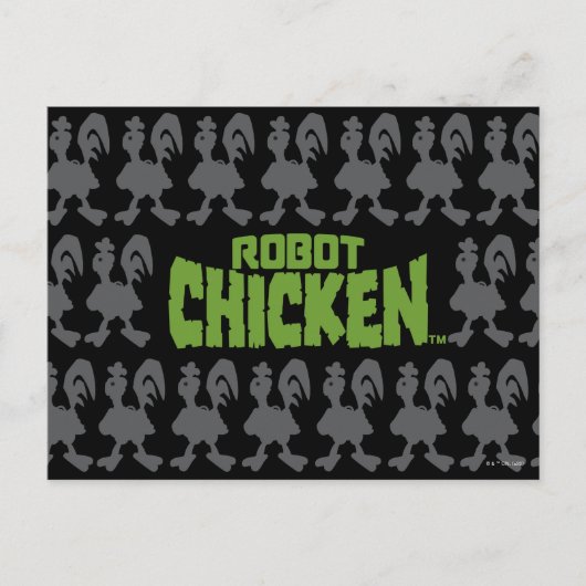 Robot Chicken Silhouette Pattern Briefkaart (Voorkant)