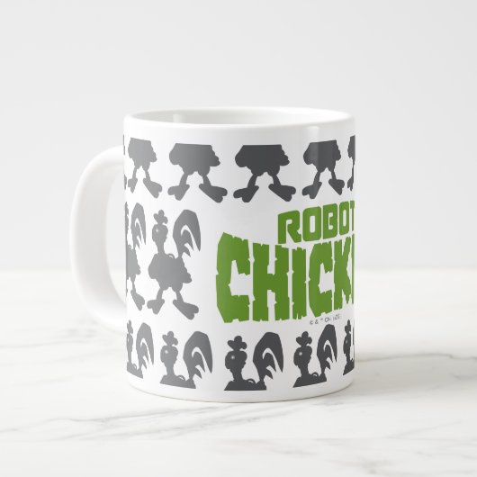 Robot Chicken Silhouette Pattern Grote Koffiekop (Links)