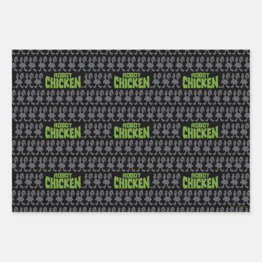 Robot Chicken Silhouette Pattern Inpakpapier Vel (Voorkant 3)