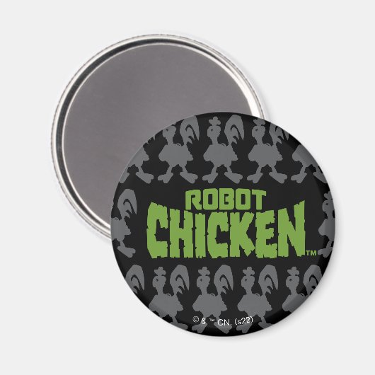 Robot Chicken Silhouette Pattern Magneet (Voorkant / Achterkant)