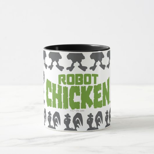 Robot Chicken Silhouette Pattern Mok (Midden)