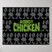 Robot Chicken Silhouette Pattern Poster (Voorkant)