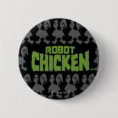 Robot Chicken Silhouette Pattern Ronde Button 5,7 Cm (Voorkant)